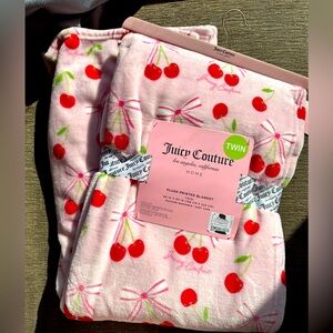 Juicy Couture Plush Cherries & Bows Blanket 🎀🍒